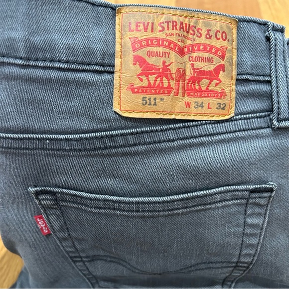 Levi’s men’s 511 grey stretch skinny jeans W 34 L 32 - Picture 1 of 9